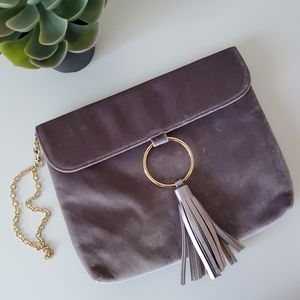 Grey/purple Wristlet/clutch
